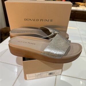 Donald J. Pliner Silver Slide Sandals FIFIPM